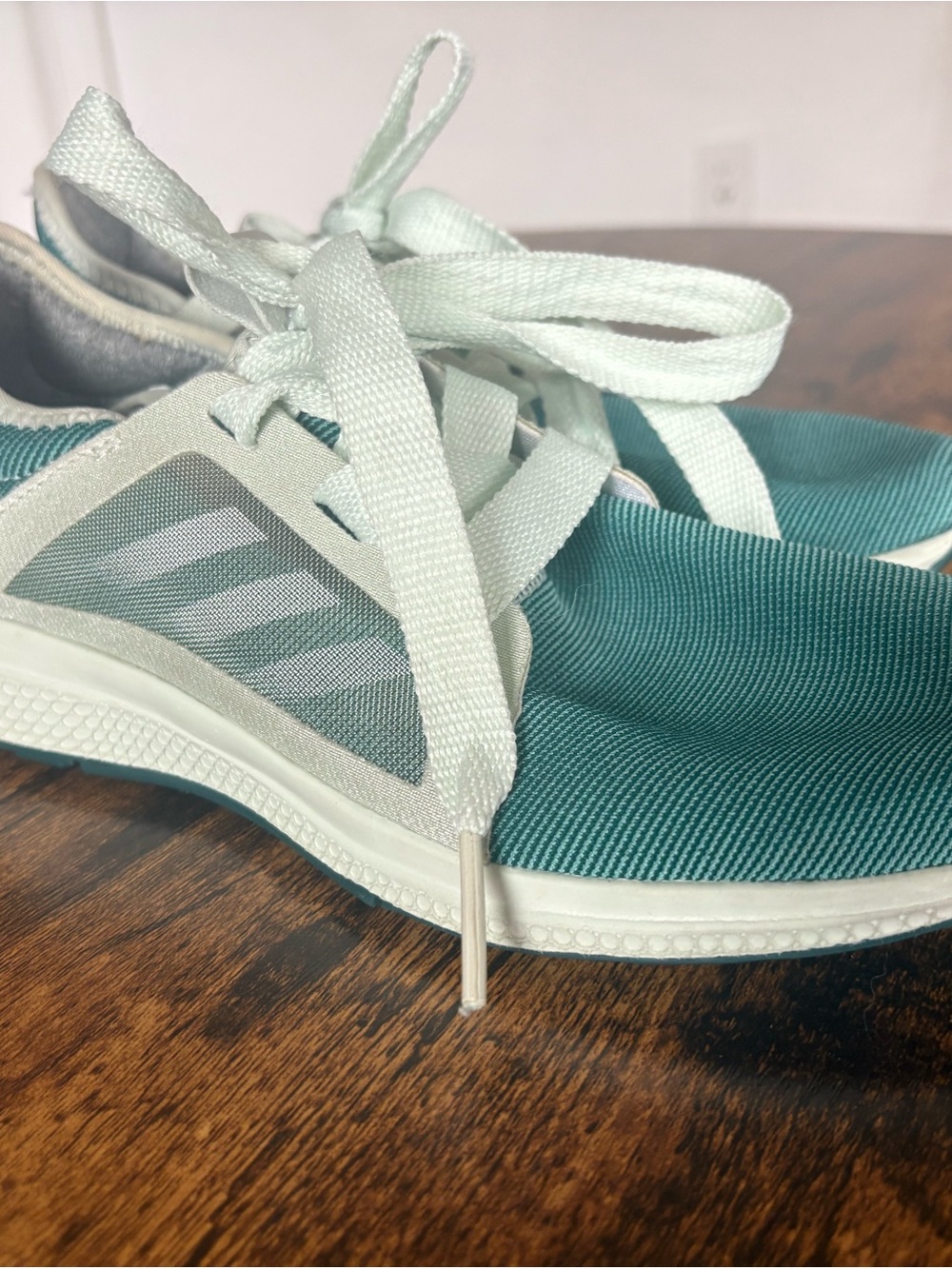 Women’s Adidas Light Teal Athletic Sneakers with Seafoam Laces